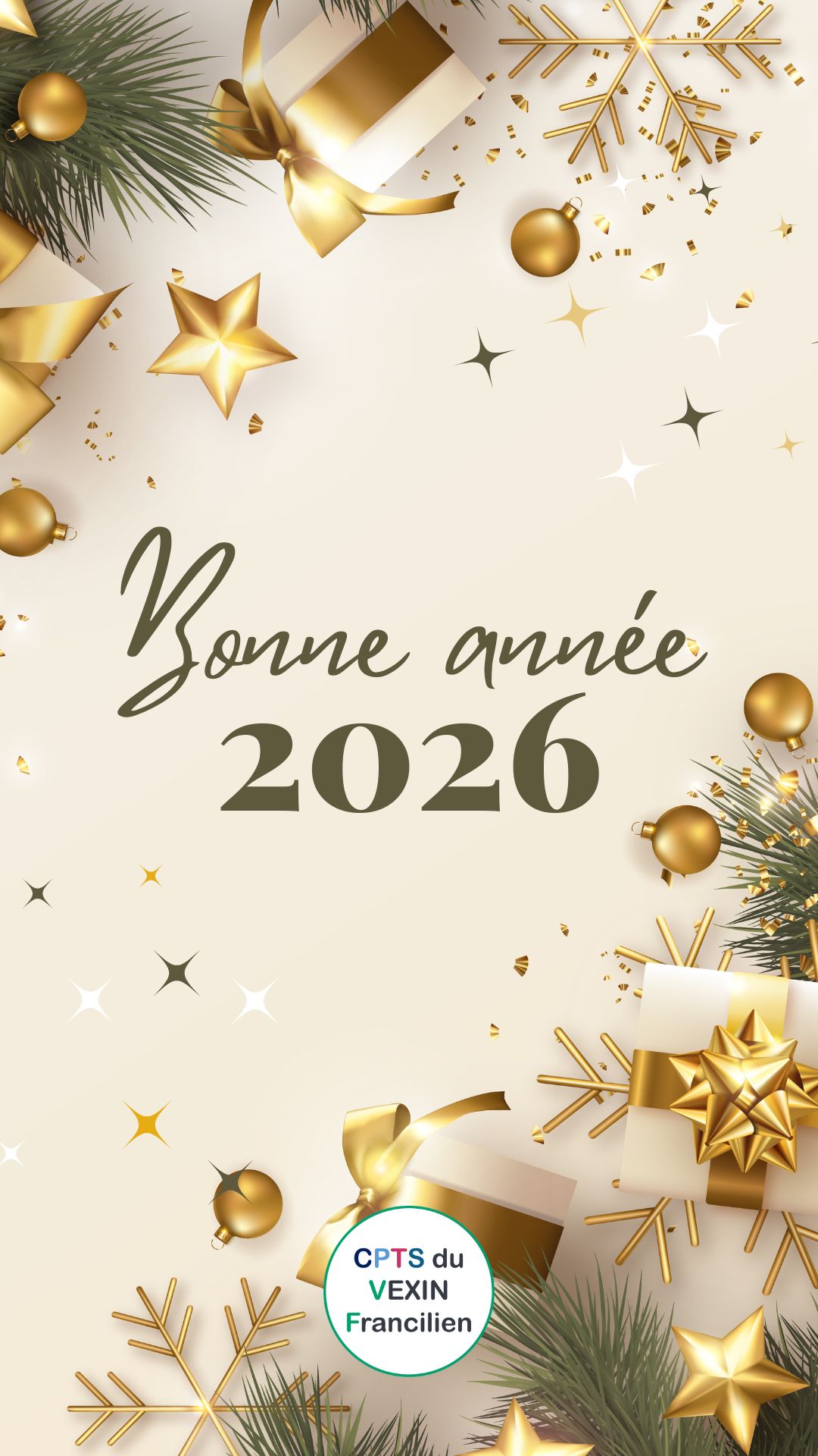 Bonne année 2026.jpg (Story Instagram Bonne année 2026 Minimaliste Vert Or Beige - 1)